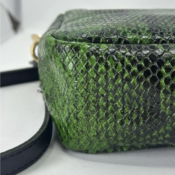 Clare V Fern Miro Stripe Snake Green Crossbody Midi Purse Sac~originally $345! - Picture 5 of 8
